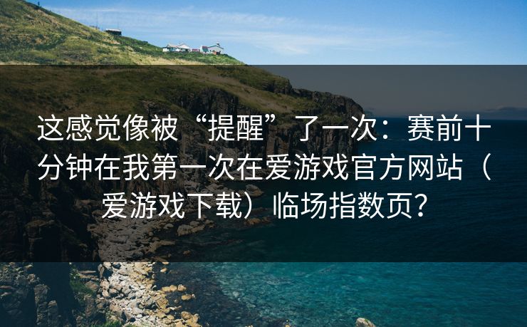 这感觉像被“提醒”了一次：赛前十分钟在我第一次在爱游戏官方网站（爱游戏下载）临场指数页？